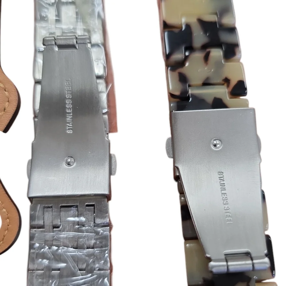 New Apple Watch Bands Set in Gold and Tortoise